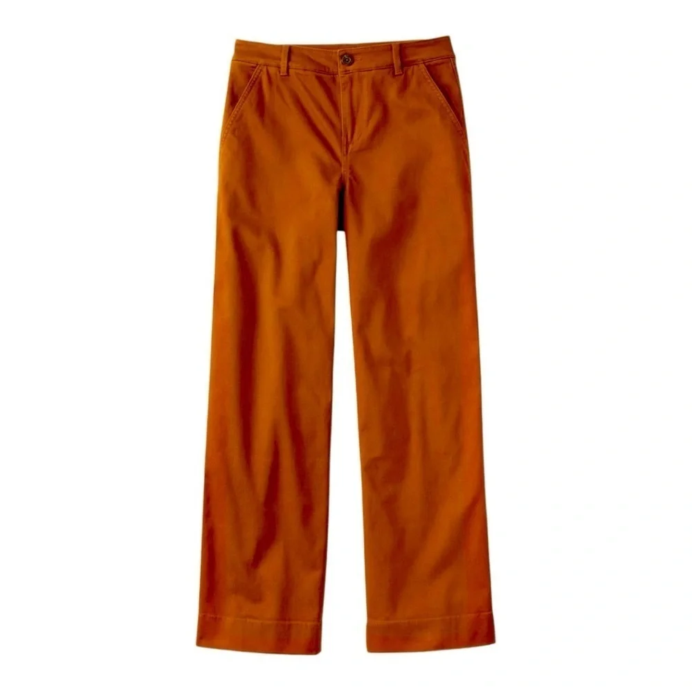 L.L. Bean Favorite Fit Rust Organic Cotton Classic Chino Pants Women’s 12 - Picture 1 of 11